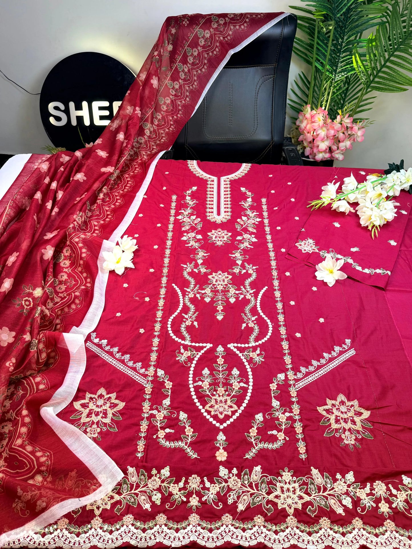 3-piece chiffon kurta |E 26