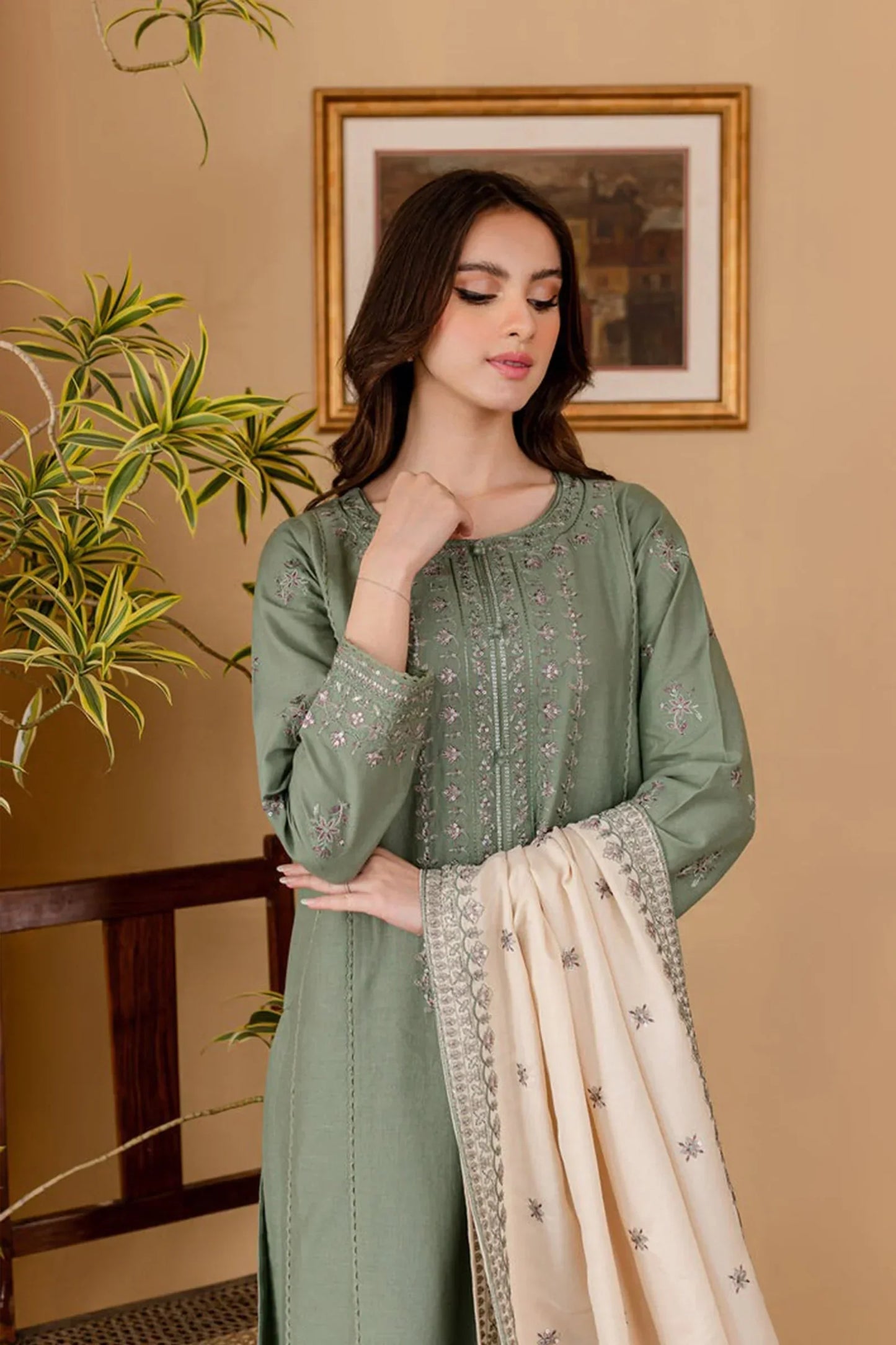 premium 3-piece embroidered suit|E74