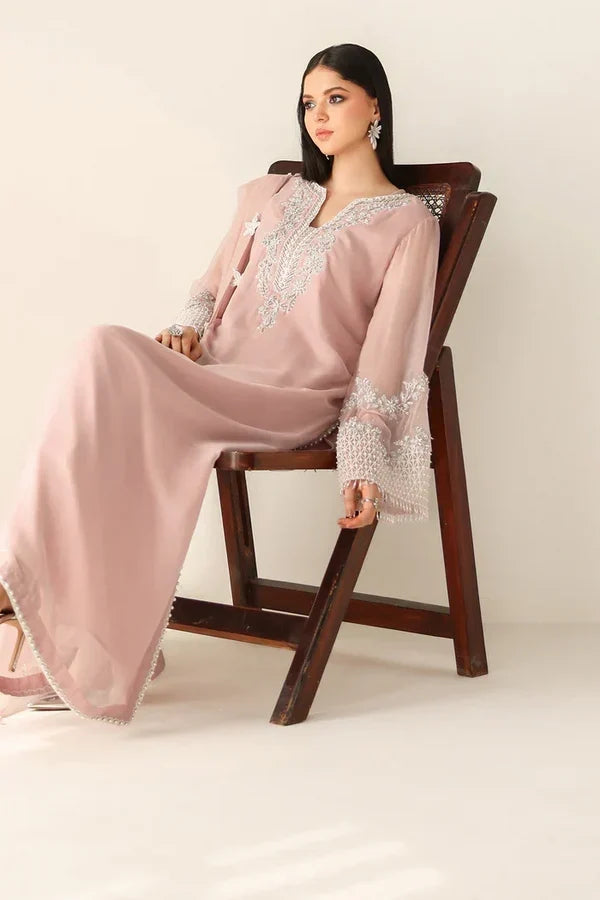 Baroque Luxury Chiffon Embroidered Suit 3 colours|E79