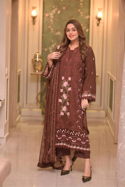 Aneelas Lawn Unstitched Embroidered|E34