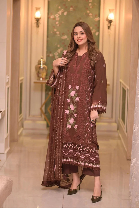 Aneelas Lawn Unstitched Embroidered|E34