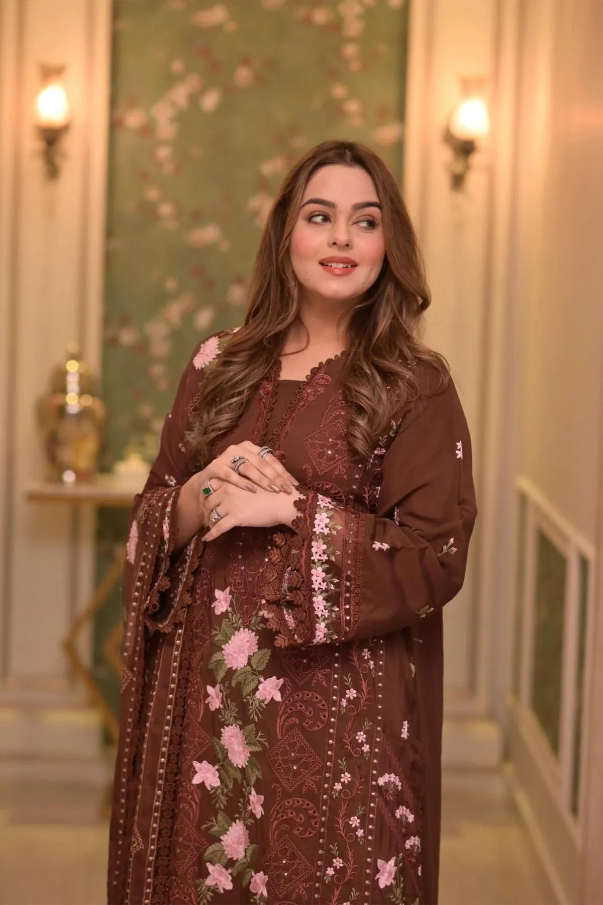 Aneelas Lawn Unstitched Embroidered|E34