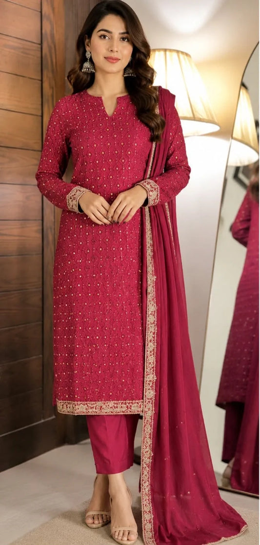 Mehron fancy chiffon 3-piece unstich suit|E89