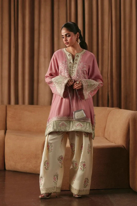 Ebroidered two-piece Silk suit by Ethnic|E103