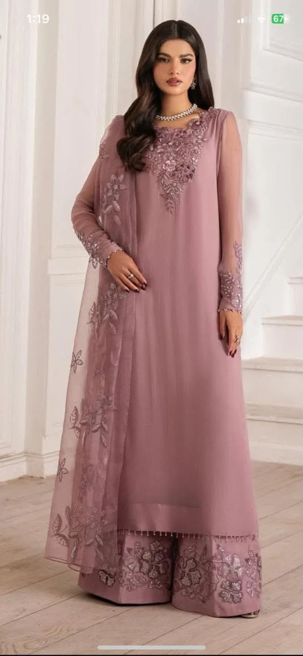 Zara Rubab luxury 3-piece chiffon outfit|E94