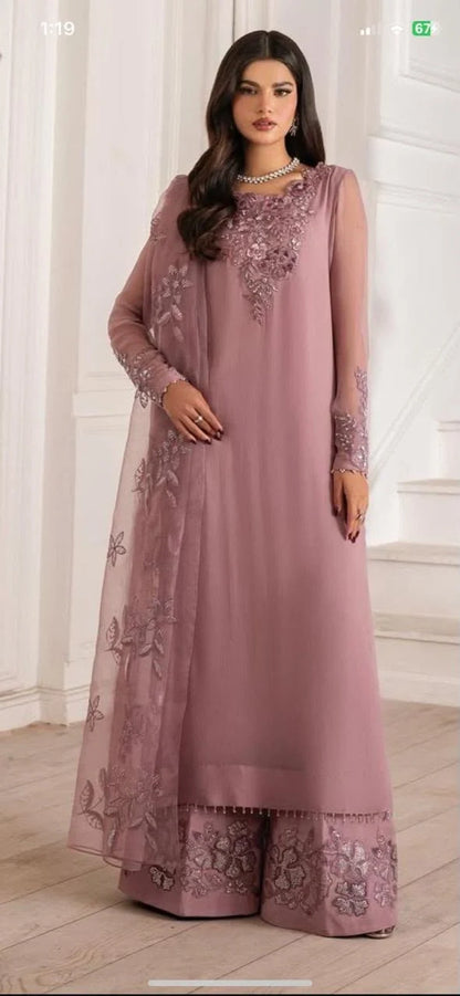 Zara Rubab luxury 3-piece chiffon outfit|E94