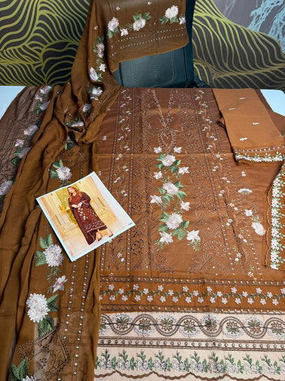 Aneelas Lawn Unstitched Embroidered|E34