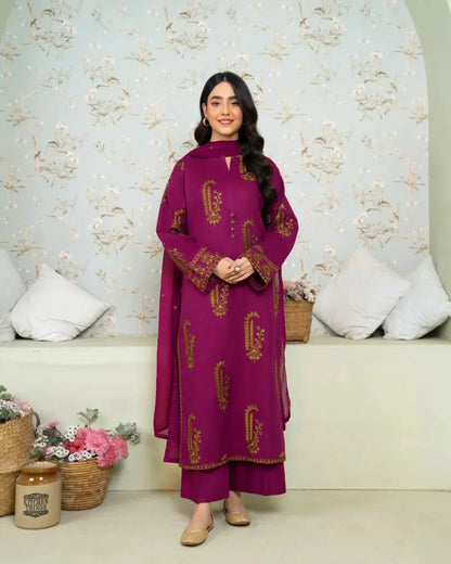 AMBER EMBROIDERED 3pc|E55