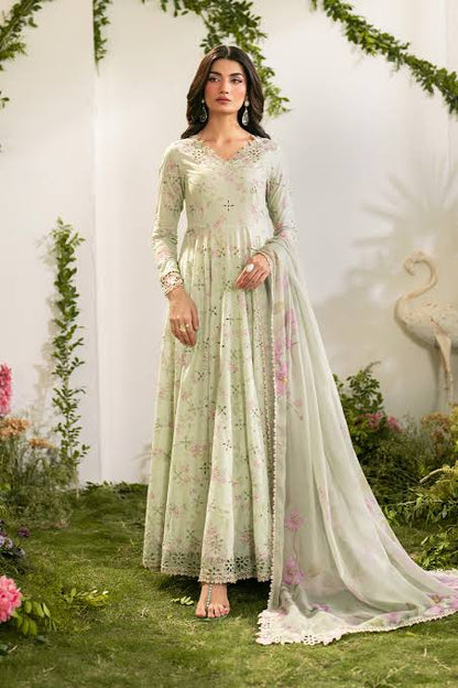 Iznik Green 3Pc Lawn Dress|E38