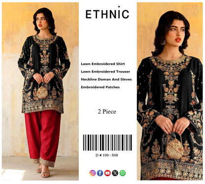 Black Ethnic 2-piece lawn|25