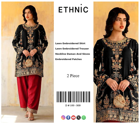 Black Ethnic 2-piece lawn|25