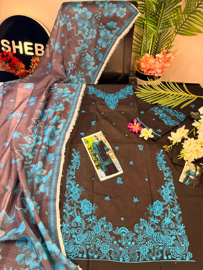 Farasha embroidered suit|E54