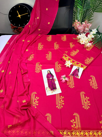 AMBER EMBROIDERED 3pc|E55
