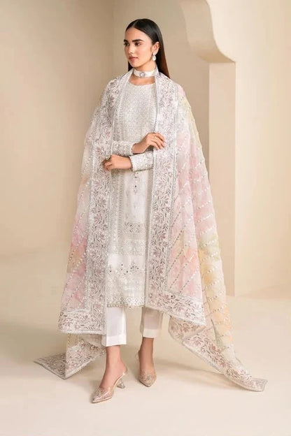 Baroque embroidered chiffon unstitched three-piece suit|E88
