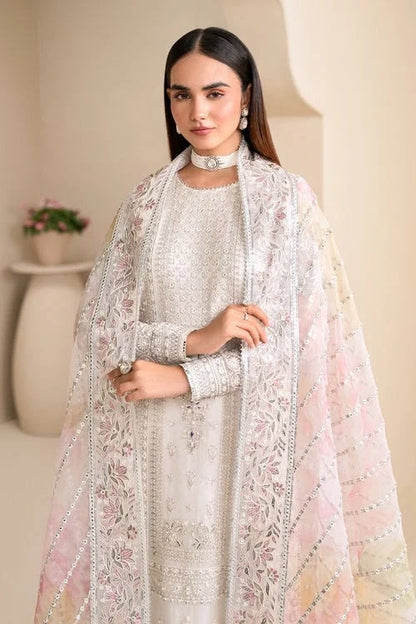 Baroque embroidered chiffon unstitched three-piece suit|E88