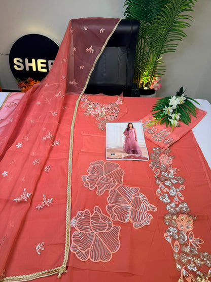 Zara Rubab luxury 3-piece chiffon outfit|E94